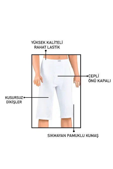 Pamuklu Esnek Bel Lastiği Boxer Öts 2630 - Beyaz